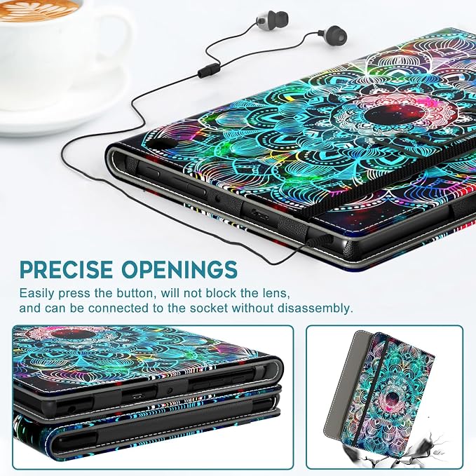 Case for All-New Amazon Fire HD 10 Tablet (13th/11th Generation 2023/2021 Release) 10.1 - Slim Folding Stand Cover with Auto Wake/Sleep Hand Strap &amp Stylus Pen Holder Black Cat