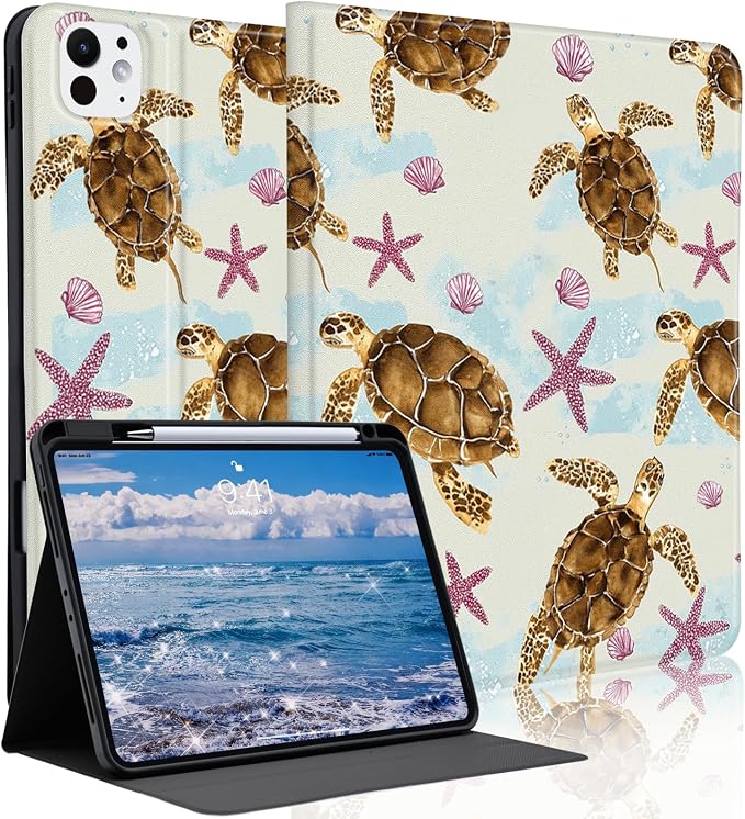 Cute Maple Bear Case for 10.2 iPad 2019/2020/2021(7th/8th/9th Gen) with Pencil Holder Auto Wake/Sleep Leather Soft TPU Back Cover for Women Girls