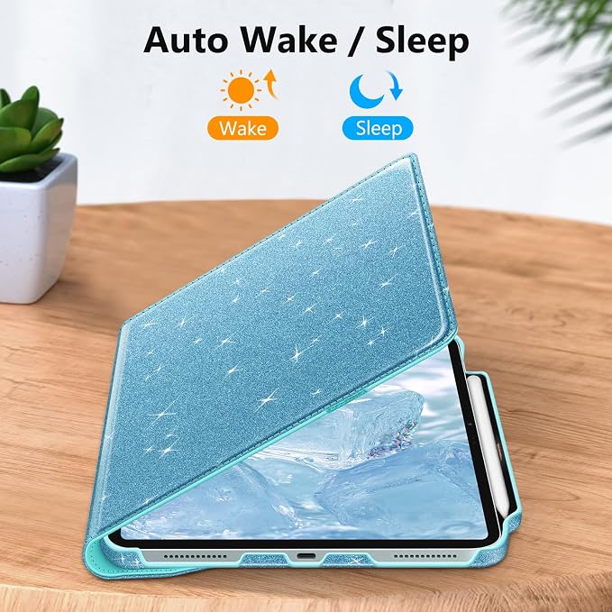 Fintie Rotating Case for iPad Air 13-inch M4/M3/M2 (2026/2025/2024) | 360° Swivel Stand Landscape &amp Portrait Viewing Shockproof Protective Cover Pencil Holder Auto Sleep/Wake Black