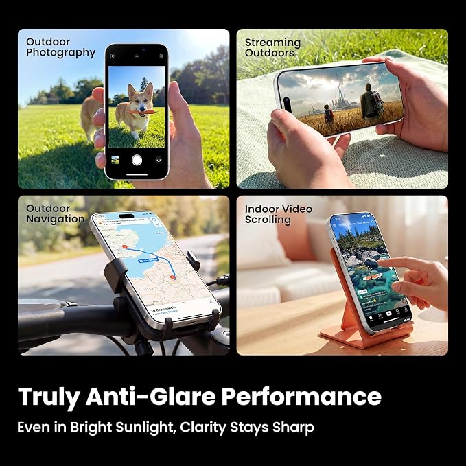 3-Pack for iPhone 16 Plus/15 Plus Screen Protector Privacy 9H+ Tempered Glass Scratch &amp Drop Resistant Smooth &amp Clear Easy Installation Full Coverage