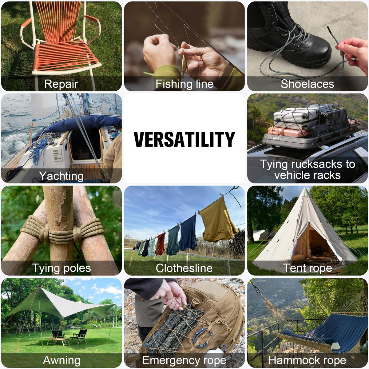 Paracord Rope 550 lb - 1000ft / 500ft / 200ft / 100ft 5/32" Parachute Cord 4MM 7-Strand para Cord - Heavy Duty Spool String for Survival,Camping Gear, Survival Bracelet, Clothesline