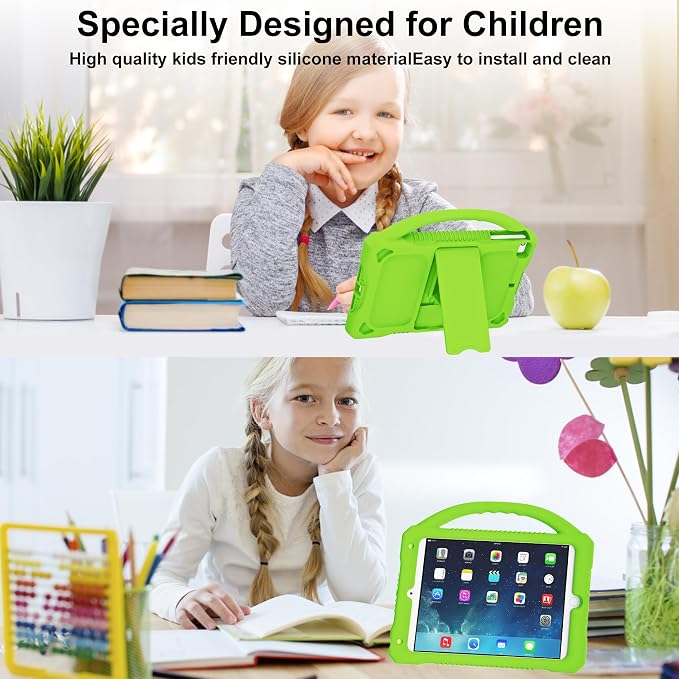 Kids Case for iPad mini 5 4 3 2 1Shockproof Protective Silicone Cover for Apple 7.9 inch Kids iPad mini/Mini 2/Mini 3/Mini 4/Mini 5 Case with Stand Handle (Blue)
