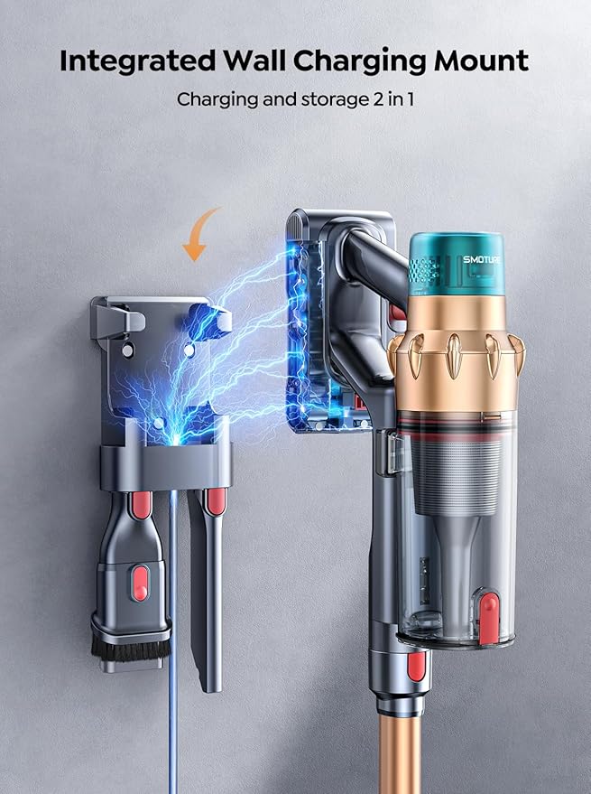 Cordless Vacuum Cleaner, 600W 50KPA 65 Mins Runtime Self-Standing Vacuum Cleaners for Home, Stick Vacuum with Charging Dock Station Removable Battery, Handheld Vacuum for Pet Hair/Carpet/Floor
