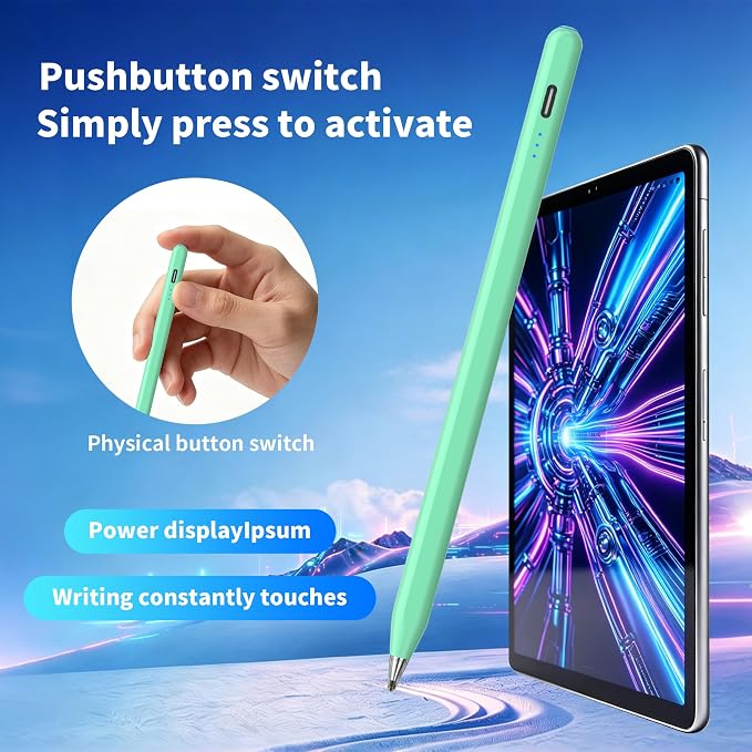 Galaxy Tab A11+ Stylus Pen for Samsung Table A11/A9+/A9 Drawing Stylus for Android Tablets Precise Writing PencilFast ChargingAuto SleepButton on/Off (Black)