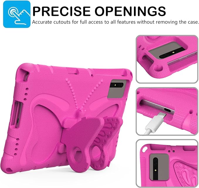 for Samsung Galaxy S9/S9FE/S8/S7 11 Butterfly Wings Kickstand Kids Girl Tablet Case EVA Material Light Weight Shockproof Kids Case for Lenovo M11 Xiaomi PDA 5/6 Redmi Pad SE (Blue)