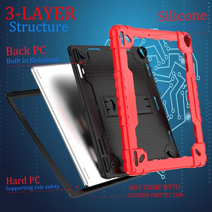 for YQSAVIOR Tab CP10 10.1 CaseHeavy Duty Shockproof with Shoulder Strap Kickstand Hybrid Kids Friendly Cover for Coopers Model CP10 10.1 inch Tablet (Black)