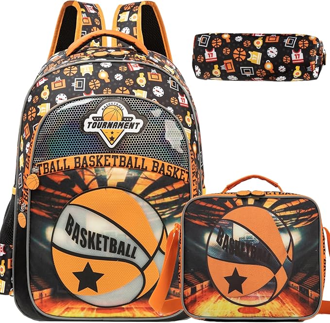 Backpack for Kids Backpacks for Boys Bookbag with Lunch Box Pencil Case School Backpack for Boys Lightweight Elementary School Bookbag