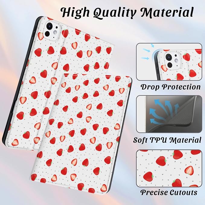 Cute Maple Bear Case for 10.2 iPad 2019/2020/2021(7th/8th/9th Gen) with Pencil Holder Auto Wake/Sleep Leather Soft TPU Back Cover for Women Girls