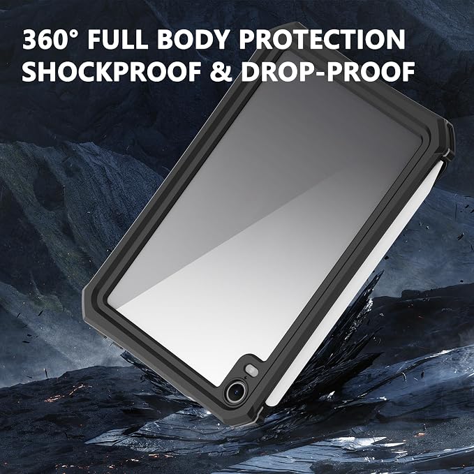 Shellbox Case for iPad Air 4th/5th Generation 2022-2020 Waterproof Dustproof Shockproof Case with 360° Full-Body ProtectionLanyard and Kickstand