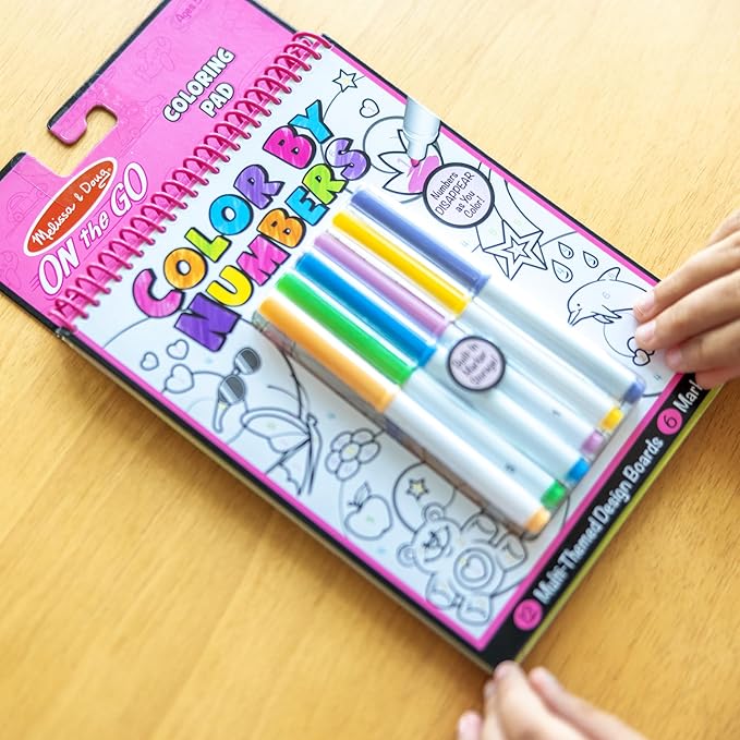 Melissa & Doug On The Go Color by Numbers Kids' Design Board - Unicorns, Ballet, Kittens, and More