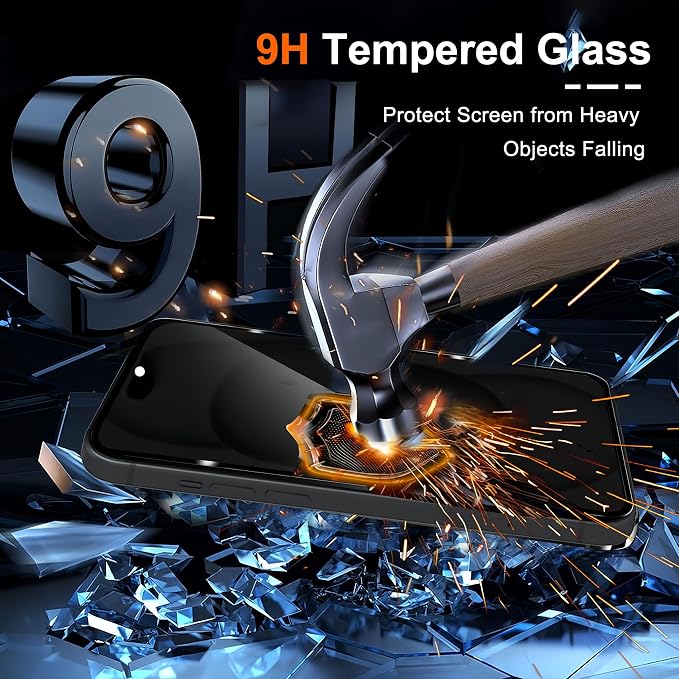 2 Pack for Samsung Galaxy S24 Plus Privacy Screen ProtectorAnti Spy Tempered Glass Anti-Scratch Case Friendly