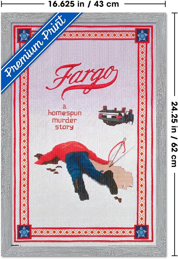 Fargo (1996) - One Sheet Wall Poster, 22.4L" x 14.7W", Gray Framed Version