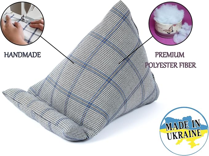 Handmade Phone Pillow Holder - The Wedge Mobile Device Stand - Fabric Phone Stand for All iPhones All Smartphones! 7 x 6.1 x 5.5 Inches (ABC)
