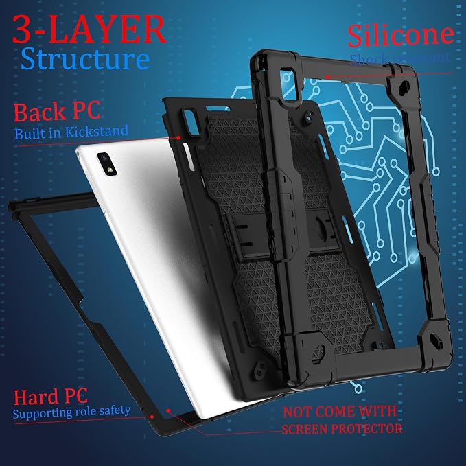case for BYYBUO SmartPad A10_L 10.1 inch Android Tablet Shockproof Kids Friendly Protective Case+Shoulder Strap Kickstand for BYYBUO SmartPad A10 10.1 inch Tablet (Black)