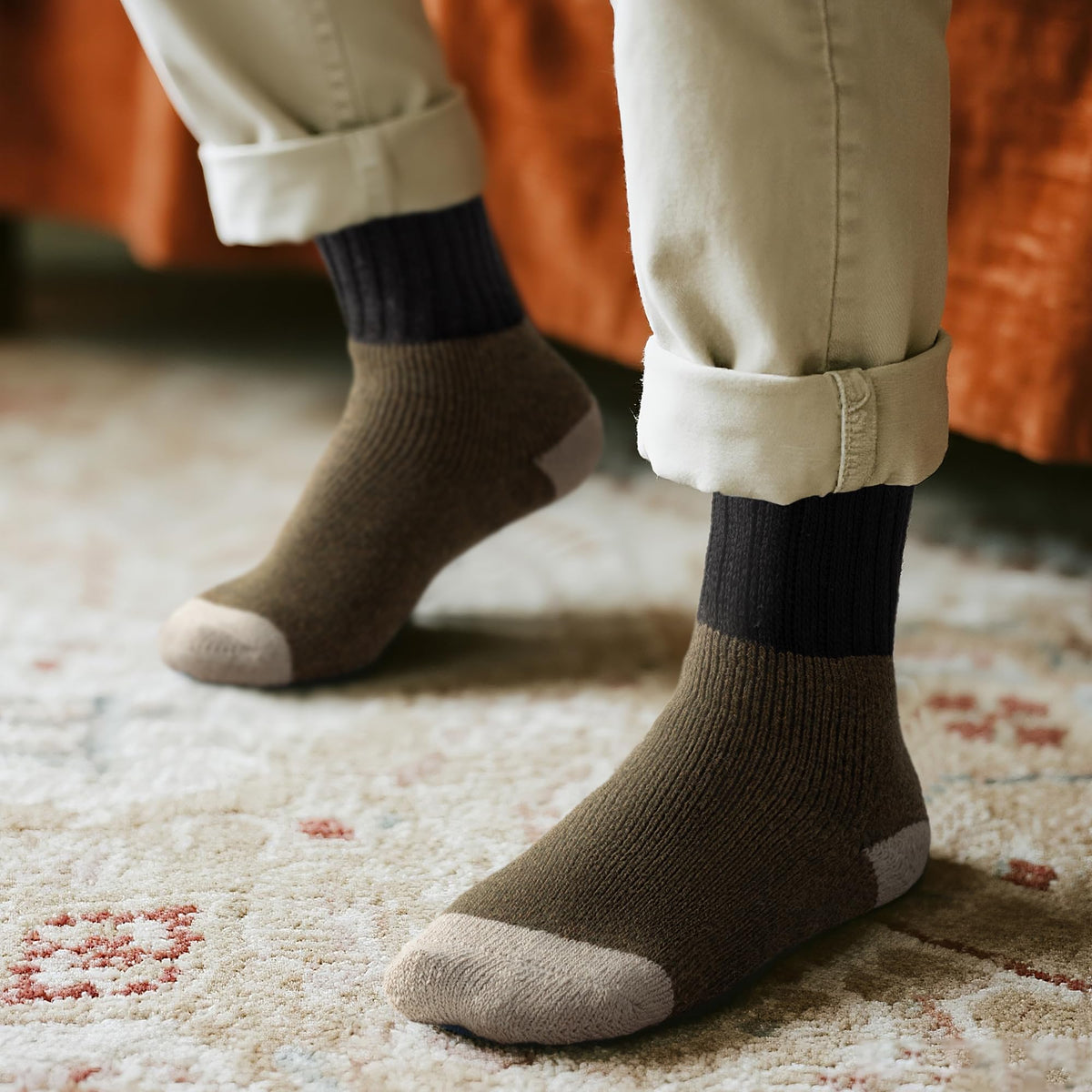 RockDove Men’s Thick Knit Wool Blend Crew Socks 3 Pairs