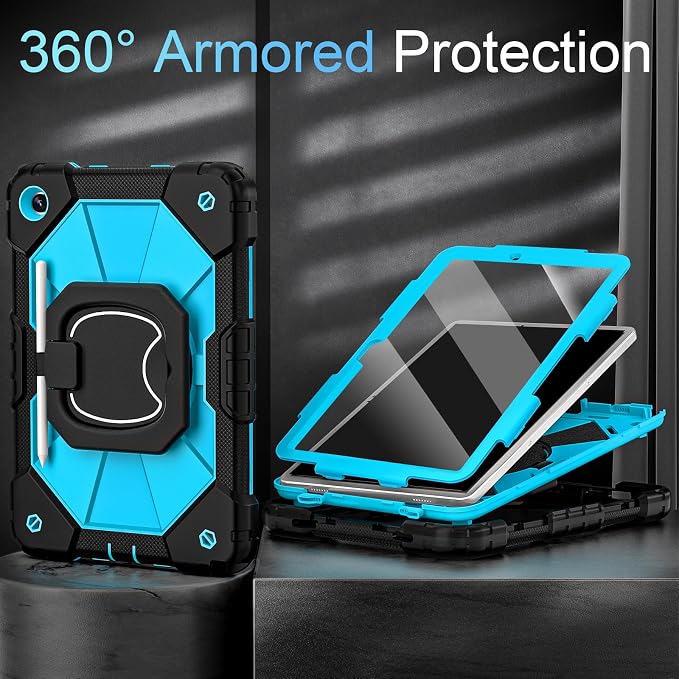 Auizotl Case for Samsung Galaxy Tab A11+/A9+ Plus 11 Inch with Screen Protector/Rotating Stand/Pen HolderMilitary Grade Shockproof Cover for Galaxy Tab A11 Plus /A9 Plus CasesBlack