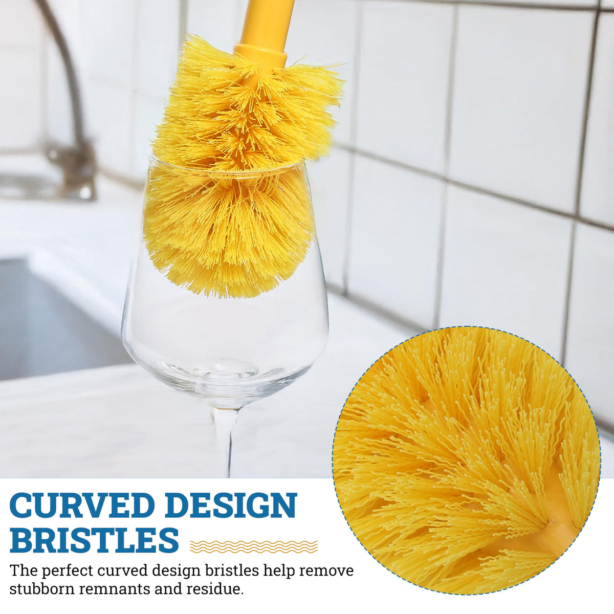 KLEEN HANDLER Goblet Cleaning Brush with Non Scratch Bristles, 1 Pack