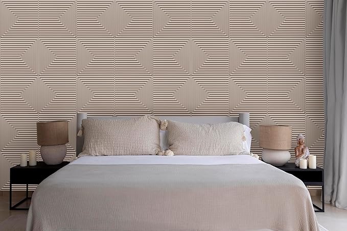 From Plain To Beautiful In Hours 9004 Depth Tier PVC 12 in x 12 in Peel and Stick Wall Panels (Covers / 10 sq.ft), Rodeo Dust, 10 Piece