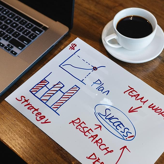 Dry Erase Board Sticker-Whiteboard Stickers-8.27''x11.69'' Removable Dry Erase Sheets-Fridge Paper Alternatives for Wall/Desk/Refrigerator/Door/Home/Office/Classroom (White-6Pcs)