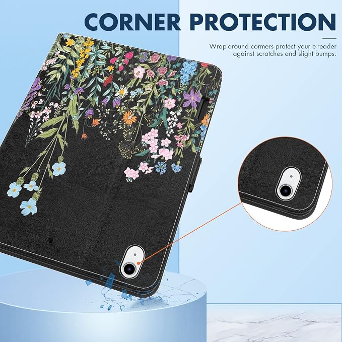 Dteck for iPad A16/10th Generation 10.9 Inch 2022 Case with Pencil HolderPremium PU Leather Folio Multiple Viewing Angles Stand Cover Auto Wake/Sleep Protective Tablet Cases for Women MenBookshelf