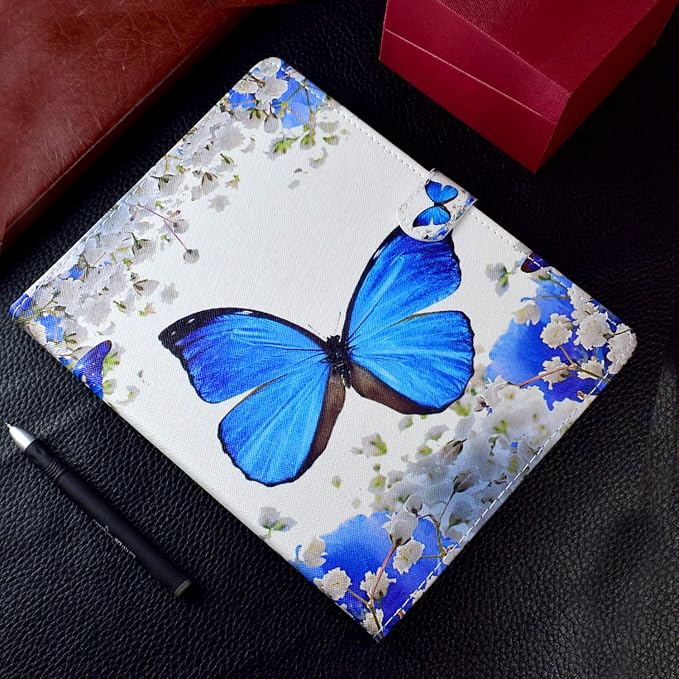 Universal 7 Inch Tablet Case Techcircle Ultra Slim Lightweight PU Leather Stand Folio Flip Wallet Protective Shell Case [Card Slots] [Magnetic Closure] for All 7 Android Tablet PC Cherry Blossom
