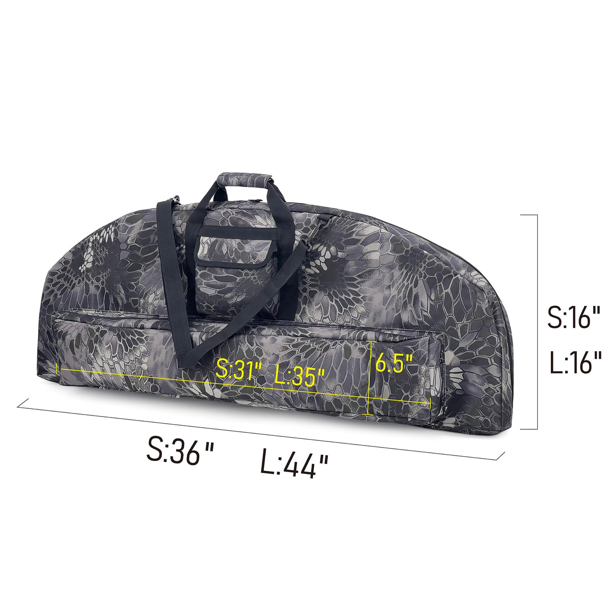 Gespann Soft Bow Case Padded Archery Bag Compound Bow Cases with Arrow Pocket (Black, S)
