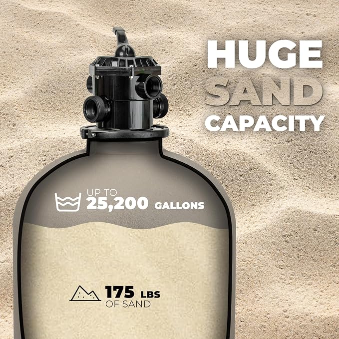 XtremepowerUS 16" Above Inground Swimming Pool Sand Filter System 7-Way