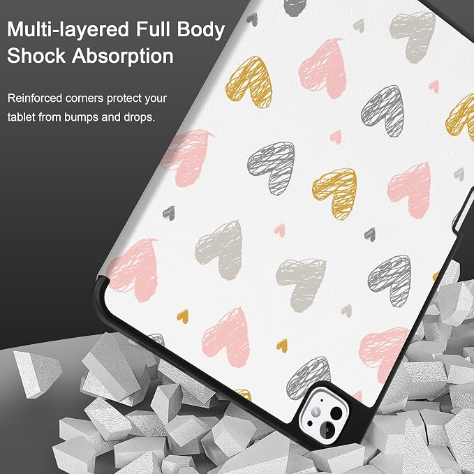 Case for iPad Pro 13 inch (M5 2025 / M4 2024) – [Built-in Pencil Holder] Ultra Slim PU Leather Trifold Stand Cover with Soft TPU Back Auto Wake/Sleep - Color Leopard