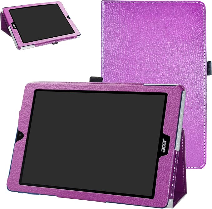 Bige for Acer Chromebook Tab 10 CasePU Leather Folio 2-Folding Stand Cover for Acer Chromebook Tab 10 9.7 TabletBlack