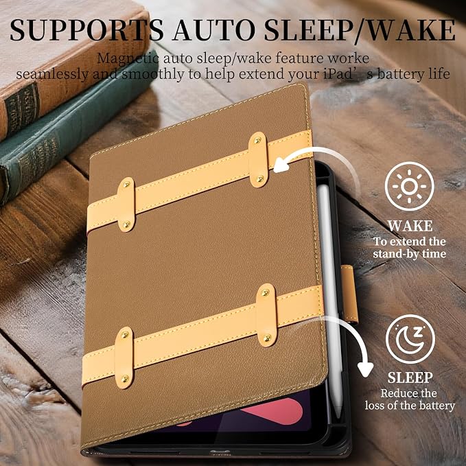 Case for iPad mini 7 (A17) ProiPad mini 7th/6th Gen (2024/2021) | Microfiber Leather Folio Cover with Adjustable Multi-angle StandAuto Sleep/WakeShockproof Protection CaseBlack