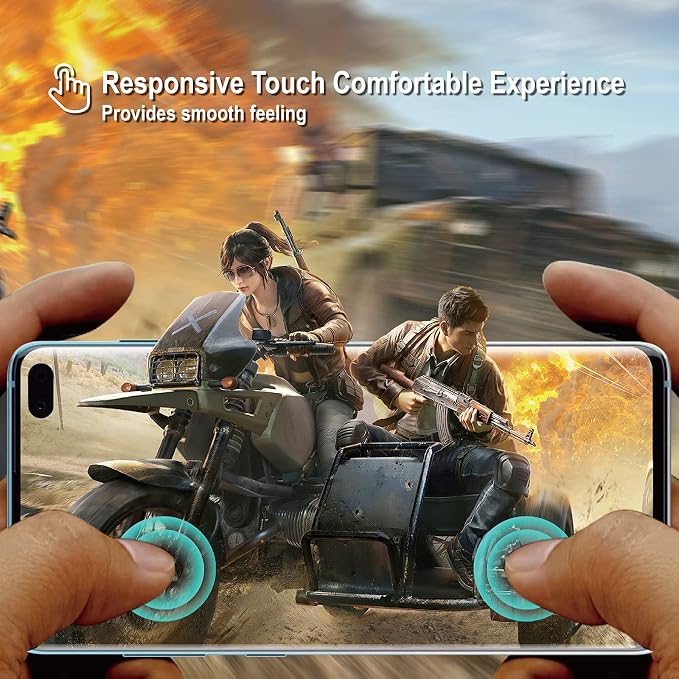 AACL Glass Screen Protector for Samsung Galaxy S10 Plus6.4-Inch2 PackCurved Tempered GlassCompatible with Ultrasonic Fingerprint ScannerBlack