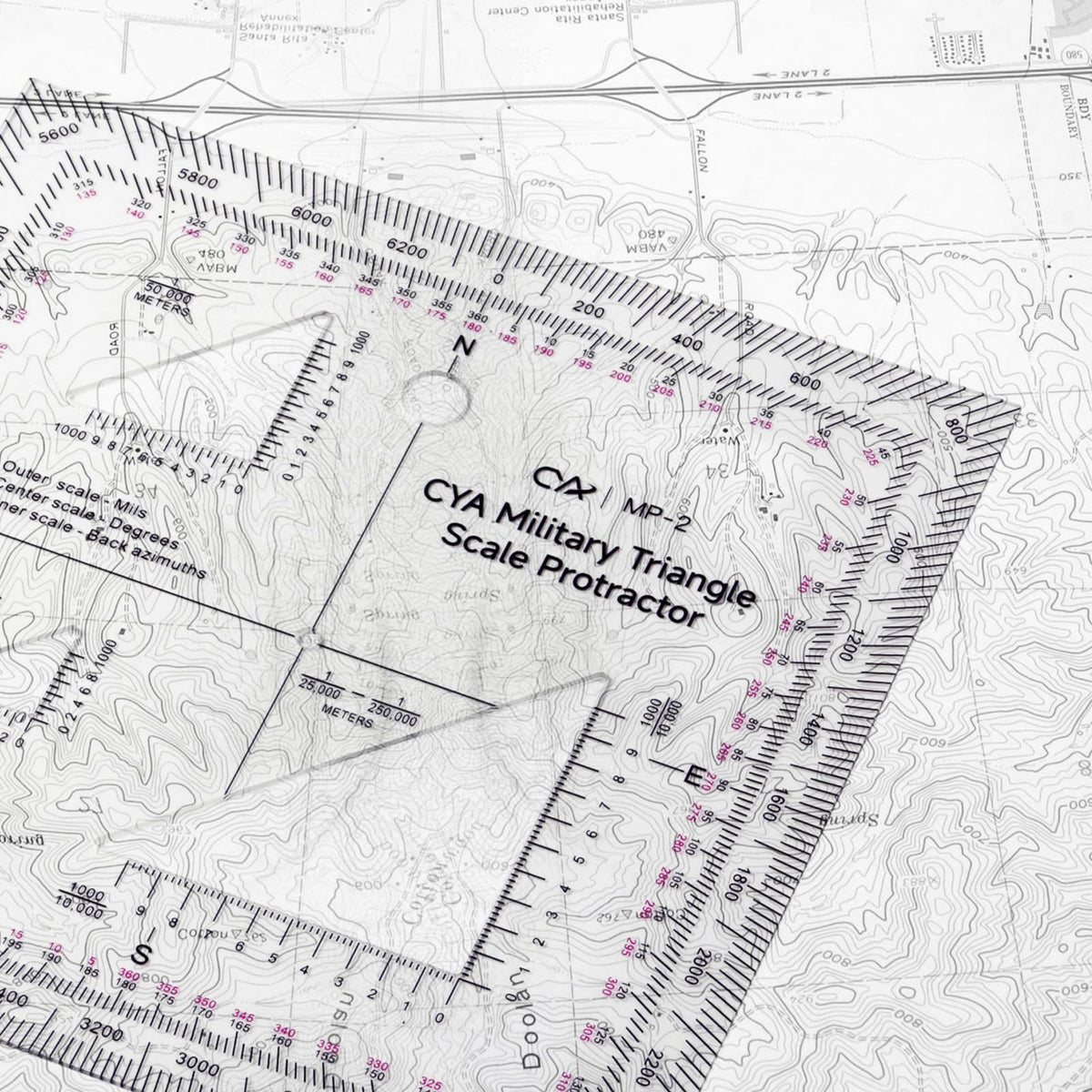 Zonon 5 Inch Military Map Protractor Military Style Utm/mgrs Coordinate Scale Map Perfectly Cut Land Navigation Protractor Maps Reading and Grid Coordinate Reader