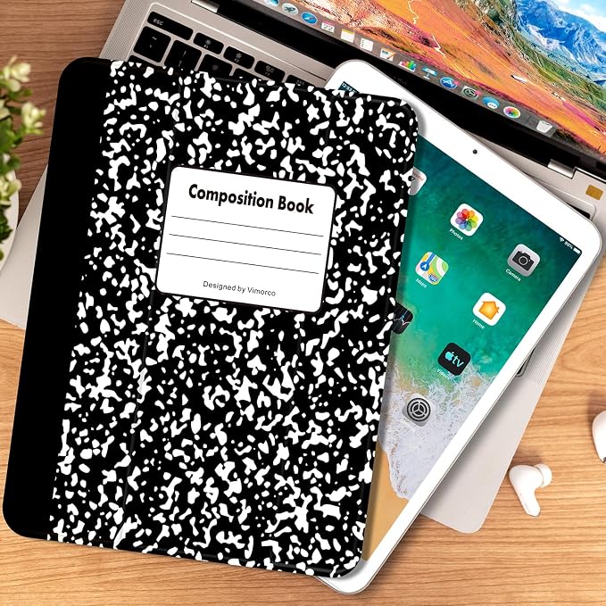 Vimorco for iPad 10.2 Case 9th Generation Cover Flower Cats for iPad 9th/8th/7th Generation Case Slim Soft Rubber Back Adjustable Stand Auto Wake/Sleep Smart Black Cat
