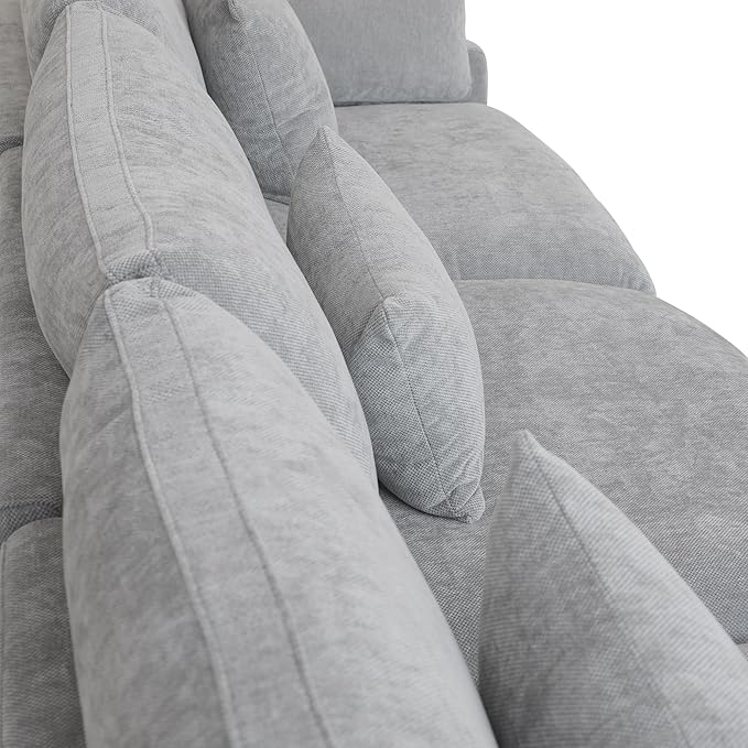 Modular Sectional Sofa,119inch V Shaped Down Filled Cloud Couch,5 Seater Convertible Sofa Living Room Set,Cover Washable and Replaceable Couches for Living Room,Gray