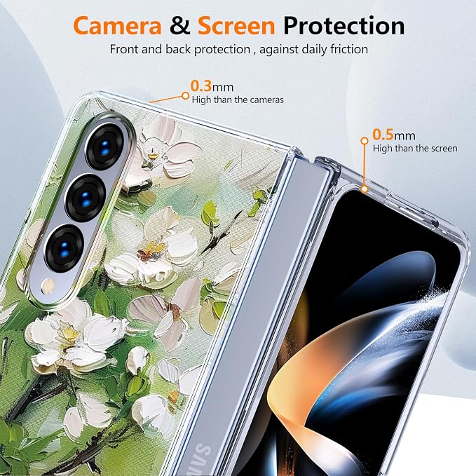 for Galaxy Z Fold4 CaseBuilt-in Magnet CircleWireless Charging | Military-Grade Shockproof case Cover for Samsung Galaxy Z Fold4Anagallis