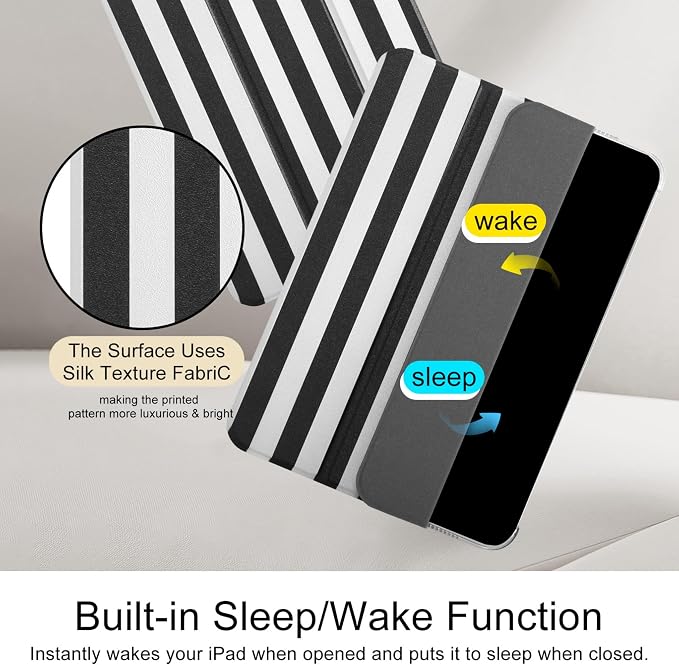 case for ipad 11th Generation11 Inch 2025 (A16 Chip) &amp 10th Gen 10.9 Inch 2022 - Slim Scratch-Resistant Hard PC Translucent Back Shell Smart Cover Wake/Sleep FunctionBlack Bow