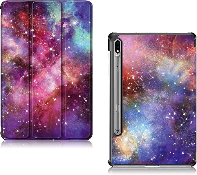Case for Samsung Galaxy Tab S8 Plus 12.4 2022/S7 FE 2021/S7 Plus 2020 (SM-X800/X806/T730/T733/T736/T738/T970/T975/T976) Lightweight Tri-Fold Stand Thin Cover Auto Wake/Sleep Almond Blossom
