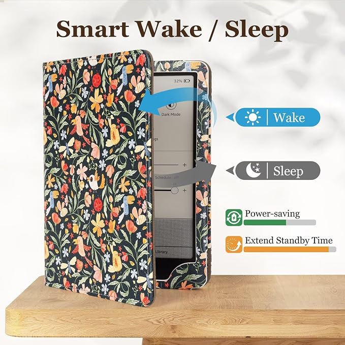 Fancity Case for Kindle Paperwhite 7/6.8 12th/11th Generation 2025 2024 | PU Leather Case with Auto Wake/Sleep Hand Strap for Kindle Paperwhite/Colorsoft Signature Edition 2021 Monet's Garden