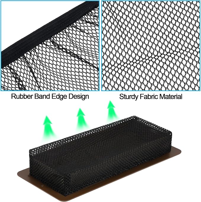 12 PCS Floor Register Traps 4 x 10 Inch Air Vent Filter Mesh Catcher Black Vent