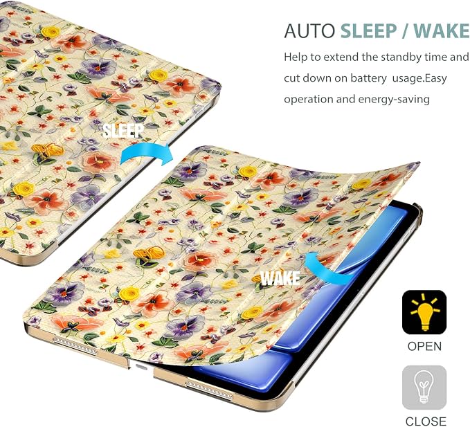 ProCase Smart Case for iPad Air 11-inch M4/M3/M2 &amp Air 10.9 5th/4th Gen | Hard Back Cover with Auto Sleep/Wake Slim Lightweight Case for iPad Air 11 2026/25/24 &amp 10.9 2022/2020-Aqua
