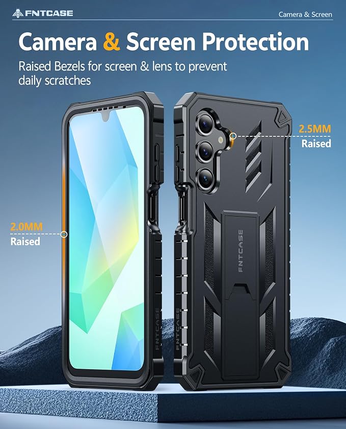 FNTCASE for 11 Pro XL Case Rugged Kickstand 2 Front Frames Black | Built-in Screen Protector 20FT Military-Grade Drop Protection Rugged Heavy Duty Shockproof Full Body Protective Cover