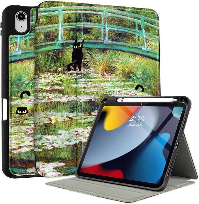 Vimorco Christmas Case for iPad (A16) 11th/10th Gen 11/10.9 inchAntlers | Multi-Angle Viewing Protective Folio Stand Shockproof CoverPencil HolderSupport Touch IDAuto Wake/SleepEssential Gift
