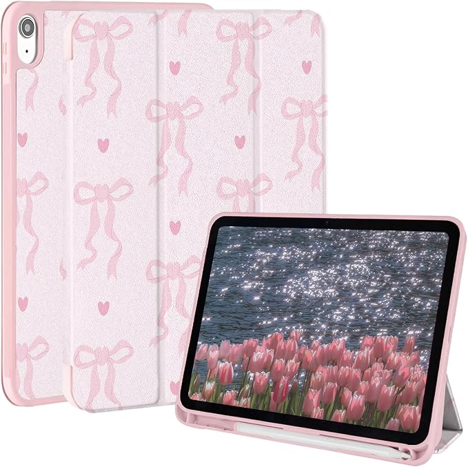 Case for iPad 9th/ 8th/ 7th Generation Case 10.2&amp10.5 Inch (2021/2020/2019 Release) Slim Lightweight Soft Trifold Back Cover with Pencil Holder &amp Auto Sleep/Wake CoverBeige Checkered