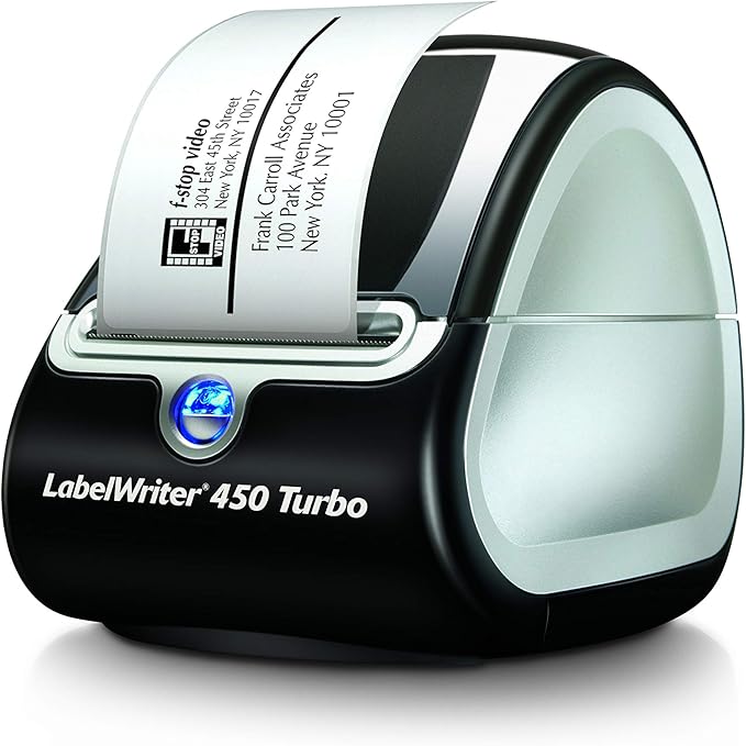 DYMO LabelWriter 450 Turbo Direct thermal 600 x 300DPI Black,Silver label printer (Renewed)