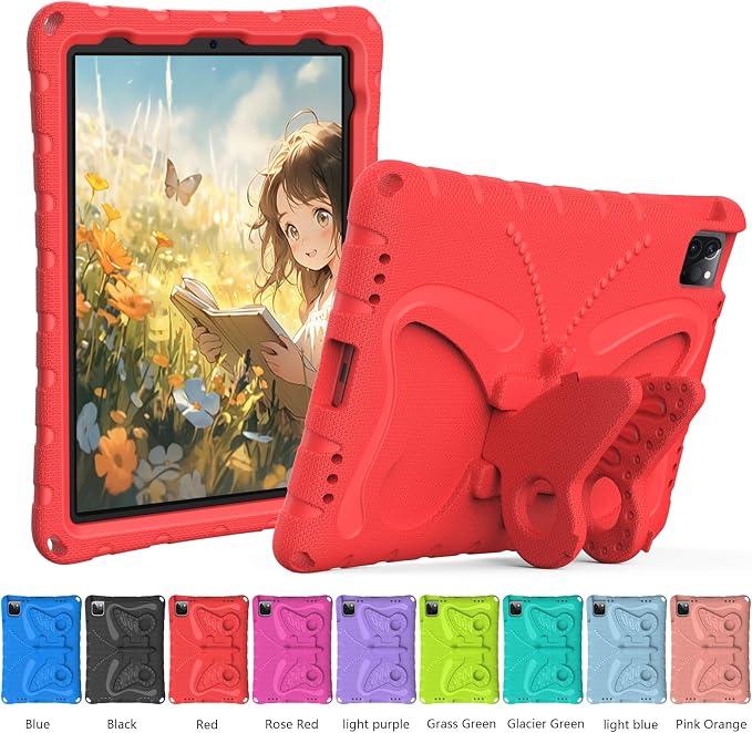 Case for iPad 11th Gen (A16) 11 inch 2025 &amp 10th Generation 10.9 2022 &amp Air 11 2025/2024 &amp Air 6/5th/4th Gen &amp Pro 11 Butterfly Shockproof Cover -Black