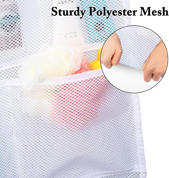 Mesh Shower Caddy Hanging, Quick-Drying Shower Organizer with 7 Pockets, Portable Bathroom Organizers and Storage for Shampoo, Soap, Loofah, Travel, and Cruise Essentials
