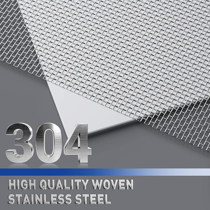 MAGZO 304 Stainless Steel Mesh Screen Roll 35in x 10ft