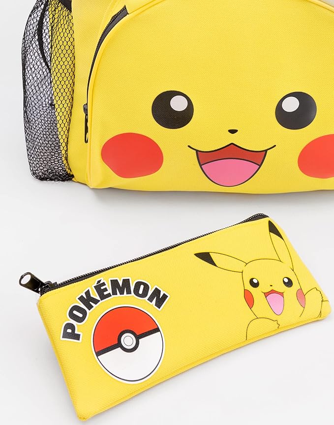 Pokémon Pikachu Kids Backpack Set | 4-Piece School Bag with Lunch Bag, Pencil Case & Water Bottle
