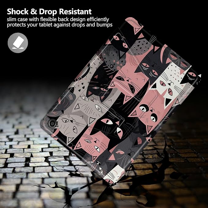 American Flag Deer Pattern Case for All-New Amazon Kindle Fire 7 Inch Tablet (9th/7th/5th Generation 2019/2017/2015 Release)360 Degree Rotating Stand Protective Cover with Auto Sleep/Wake