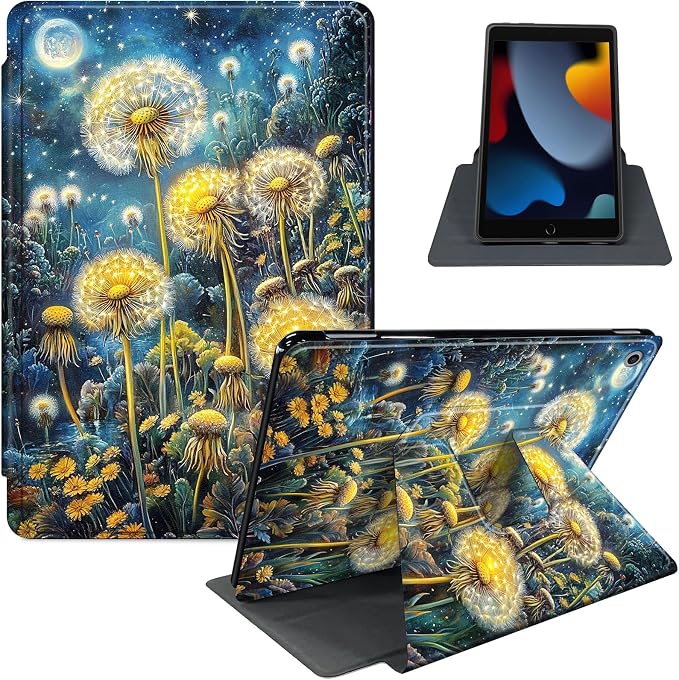 for iPad 11th Generation (A16 2025) 11 / iPad 10th Gen 10.9 2022 Case 360° Rotating PU Leather Stand Cover with Auto Sleep/Wake Shockproof TPU Backl Two Dragons Fighting